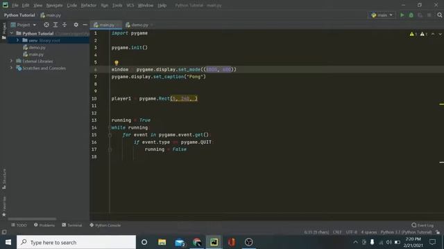Pong in Pygame/Python Tutorial for beginners # 1 смотреть онлайн