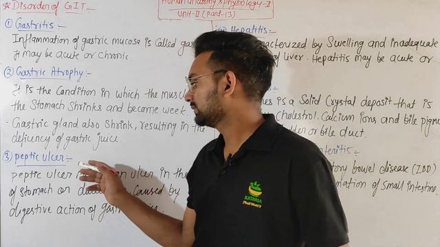 Disorders of Git,Human anatomy &Physiology-II,Unit-2(PART-13) B.Pharma 2nd semester смотреть онлайн