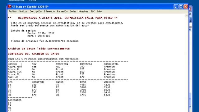 Abriendo datos en formato Excel XLS en Z Stats смотреть онлайн