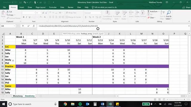 Teaching You How to Calculate MONOTONY and STRAIN in Excel | Sport Science Excel Tutorial смотреть онлайн