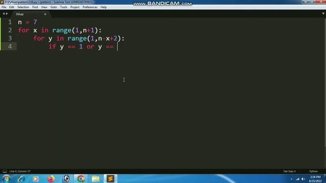 #76 Python Programs to Print Pattern | Print Number Pyramid Star Triangle Diamond and Alphabets. смотреть онлайн