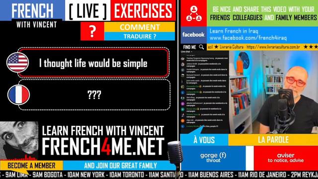 Learn French  I  Live Exercises With Vincent  I  The Reruns