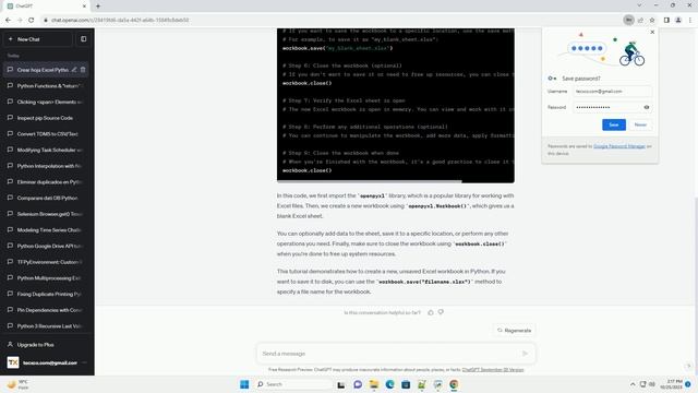 How to open a blank excel sheet not previously saved using python смотреть онлайн