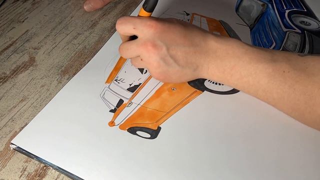 1977 Ford E150 & 1997 Ford F150 realistic drawing смотреть онлайн
