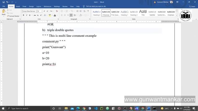 Class-3 | Unit-I | Topic- Python Keywords , Comments, Python Installation & IDLE | PWP-22616 | смотреть онлайн