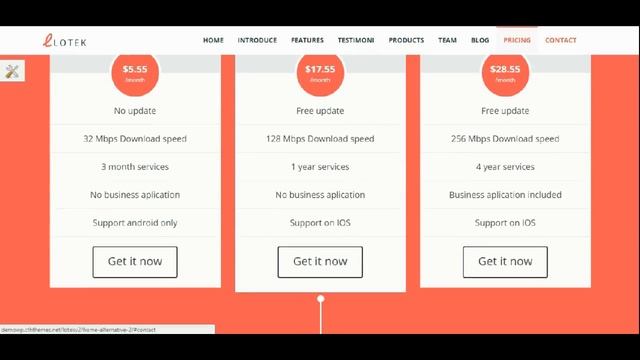 WordPress шаблон Lotek Landing Page для твоих приложений смотреть онлайн