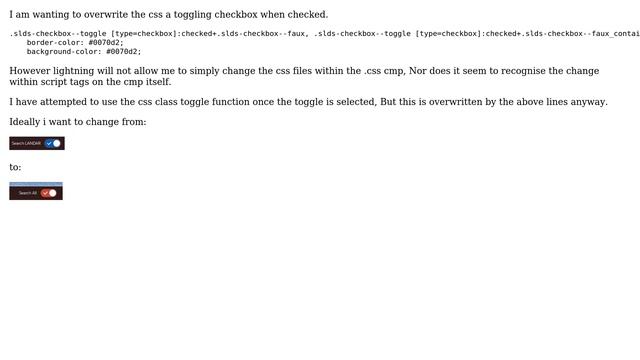 Salesforce: How do you overwrite the slds-checkbox_faux checked css? смотреть онлайн