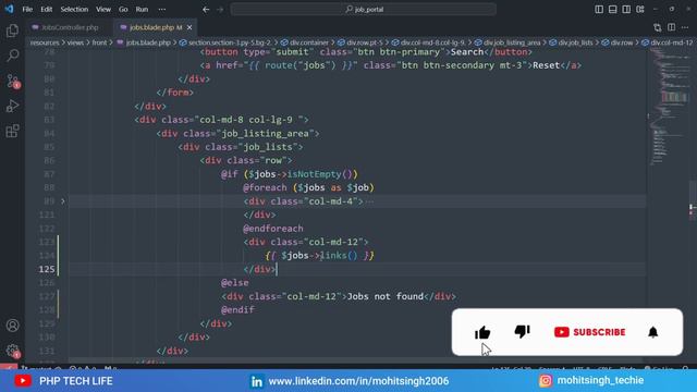 Laravel 10 Job Portal Project | #35 Jobs Page - Add Pagination | PHP Tech Life Hindi смотреть онлайн