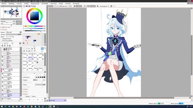 Speed Painting / Paint Tool Sai. Фокалорис Арт. Как рисовать Аниме. Как рисовать в Paint Tool Sai 2 смотреть онлайн