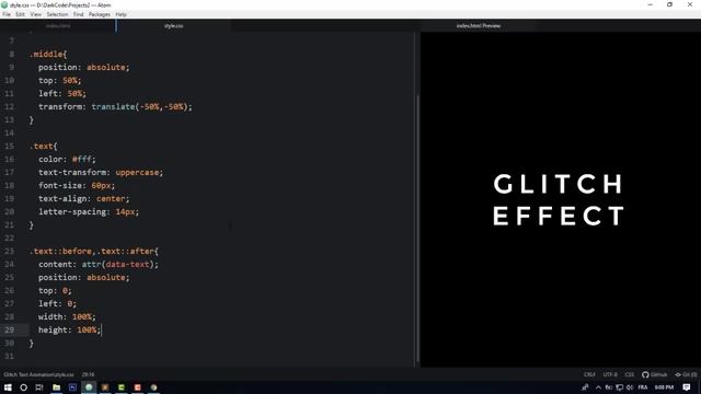 Glitch Text Effect Using Only HTML & CSS смотреть онлайн