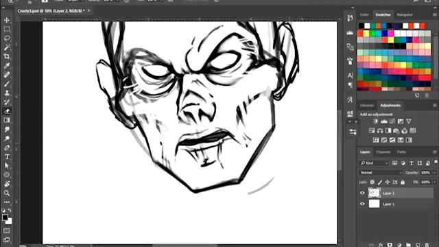 Zombie Photoshop Sketch Timelaps смотреть онлайн