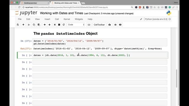 4 Working with Dates and Times The pandas DateTimeIndex Object смотреть онлайн