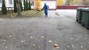 Уборка листвы воздуходувом Husqvarna 580 bts?