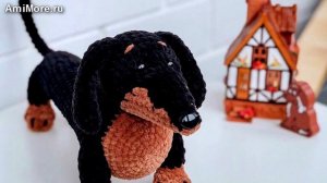 Амигуруми: схема Такса. Игрушки вязаные крючком - Free crochet patterns.