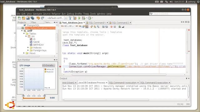 Java demo connect to database Derby with NETBEANS смотреть онлайн
