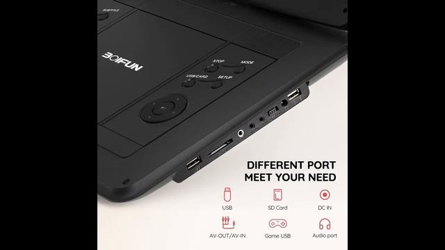 BOIFUN 16.9" Portable DVD Player with 14.1" Large HD Swivel Screen смотреть онлайн