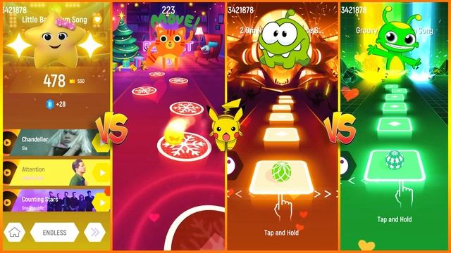 Om Nom vs Super Simple Songs vs Little Baby Bum vs Groovy The Martian | Tiles Hop EDM Rush! смотреть онлайн