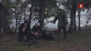 Каха и Серго на охоте на кабана