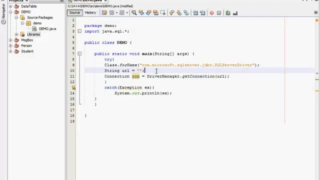 MS Sql Server Connection with Java net Beans смотреть онлайн