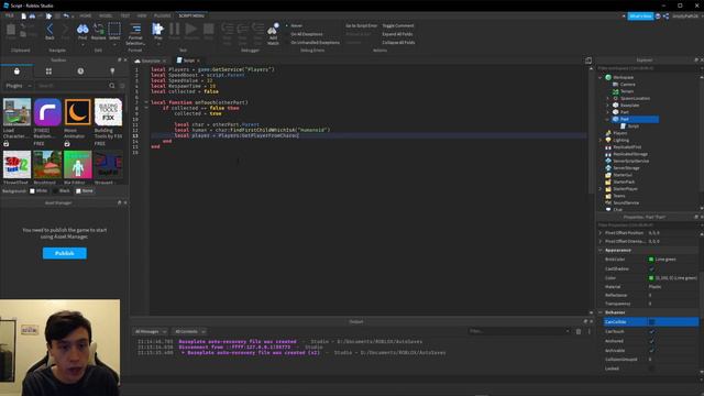 How to Make a Speed Boost Pickup - Easy Roblox Studio Script Tutorial смотреть онлайн