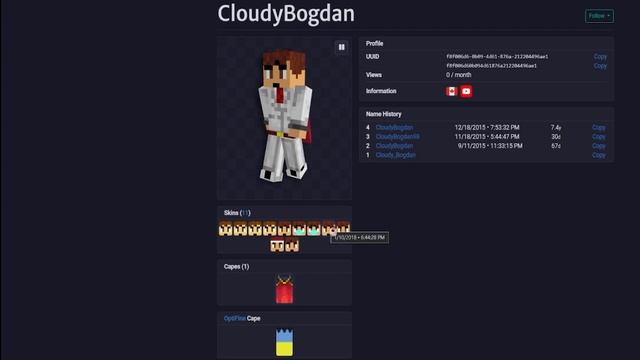 My Minecraft Skin History смотреть онлайн