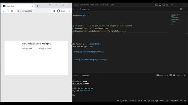How to Get Width and Height of an element in React JS смотреть онлайн