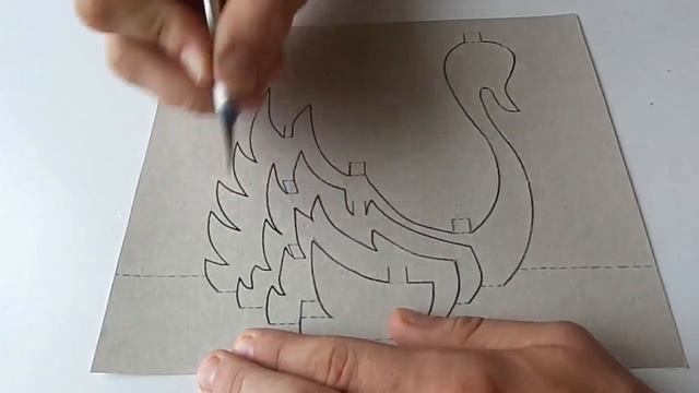 Объемная открытка Киригами своими руками! Лебедь! смотреть онлайн