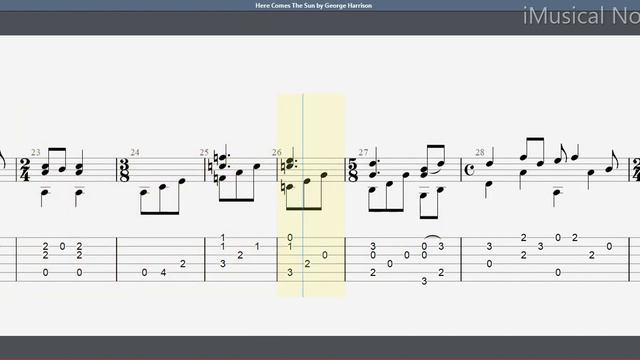 Guitar TAB - The Beatles : Here Comes The Sun (George Harrison) | Tutorial Sheet Lesson #iMn смотреть онлайн