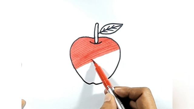 How to draw apple from number 5 | Draw an apple step by step | Apple drawing easy | 277 смотреть онлайн