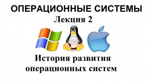 Лекция №2. История развития операционных систем