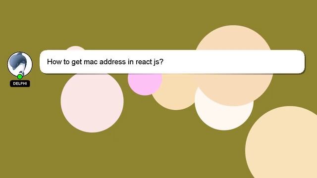 How to get mac address in react js? смотреть онлайн