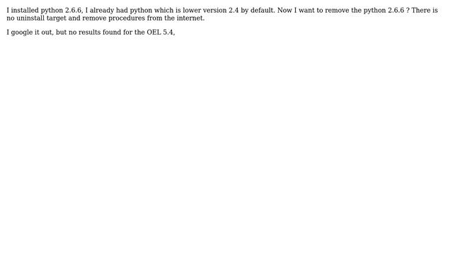 How to remove python installed from source in Oracle Enterprise Linux 5.4? смотреть онлайн