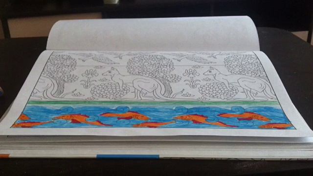 Раскрашиваю картинку в раскраске ,,Сказочные витражи" смотреть онлайн