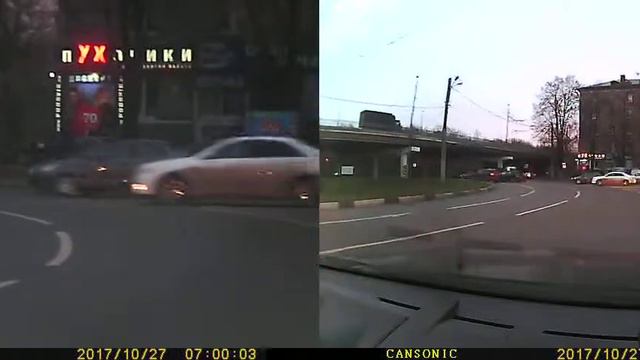 Съезд с круга со второго ряда