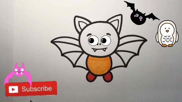 How To Draw Bat | Cute | Bolalar uchun ko'rshapalak chizish | рисование летучей мыши для детей смотреть онлайн