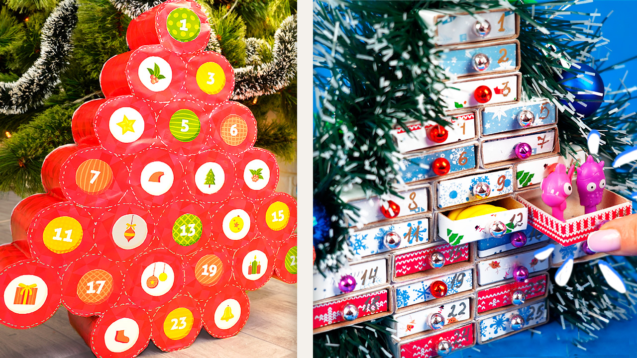2 идеи как сделать АДВЕНТ календарь своими руками! Новогодние поделки 2023 смотреть онлайн