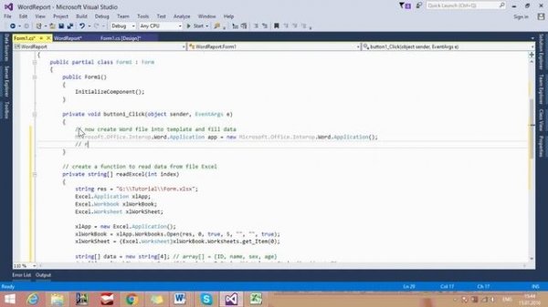 C# Create Word Report from Excel using Template - Full version