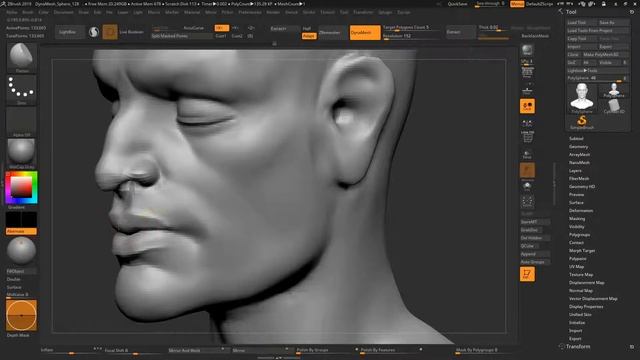 Скульптинг портрета мужчины / Male portrait sculpt Zbrush смотреть онлайн