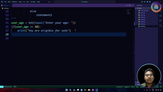 Python Decision Control Statement - if, if-else, if-elif-else - Python Basics for Beginners Part #0 смотреть онлайн