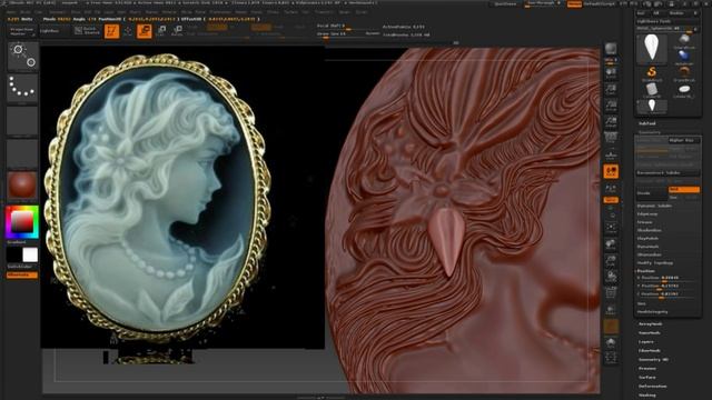 zbrush jewelry cameo Speedsculpting смотреть онлайн