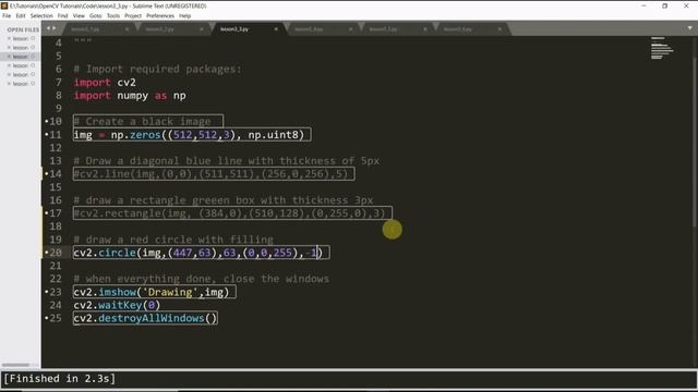 OpenCV Tutorials - Drawing Geometric Shapes with examples and code смотреть онлайн