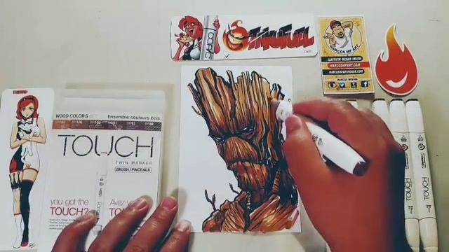 DEMO: ShinHan Art TOUCH Twin BRUSH Markers - Wood Colors by MarcosMP_Art смотреть онлайн