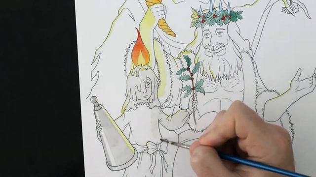 Watch me draw - GHOSTS OF CHRISTMAS PAST, PRESENT AND FUTURE - Watercolor Experiment смотреть онлайн