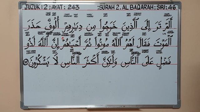 JUZUK 2; AYAT 243; 2. AL BAQARAH - BELAJAR BACA AL QURAN SIRI 46 @syedzainudinalkhaerid смотреть онлайн
