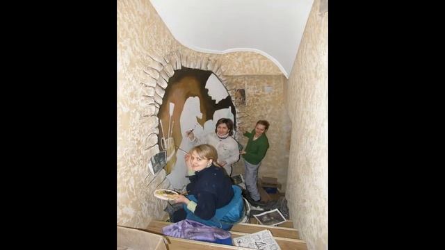 живопись на фасаде, покраска сундука обзор, картины и роспись досочек...мастер Лена. смотреть онлайн