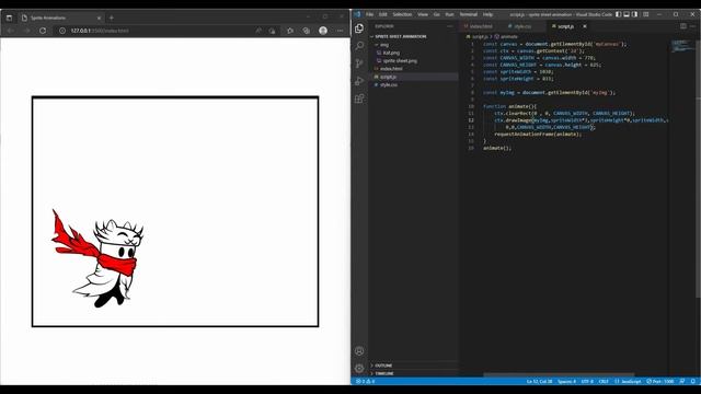 Sprite Animation in JavaScript - JavaScript Tutorial with HTML Canvas (Javascript Game Ep.3) смотреть онлайн