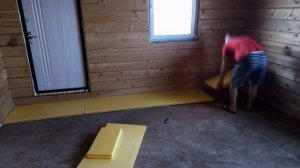 #4  Первый этап по монтажу теплого водяного пола, раскладка утеплителя 50 мм. (1 серия) #теплыйпол