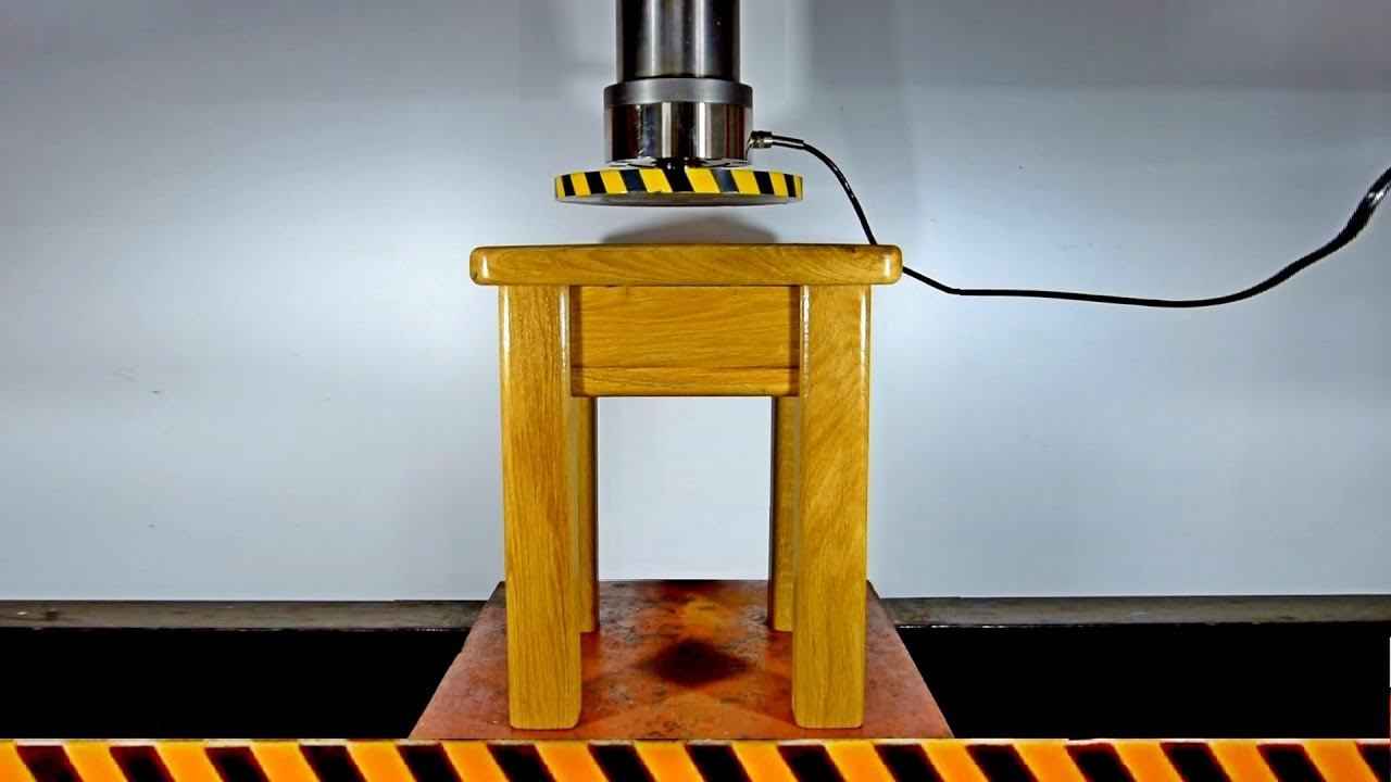 HYDRAULIC PRESS Vs MOST DURABLE STOOL