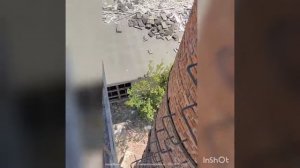 как уронить кирпичную трубу, демонтаж трубы высота 30 метров