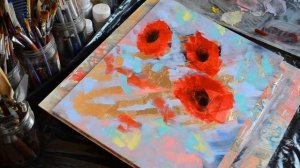 МАКИ с поталью / Рисуем Абстрактную Интерьерную Картину.